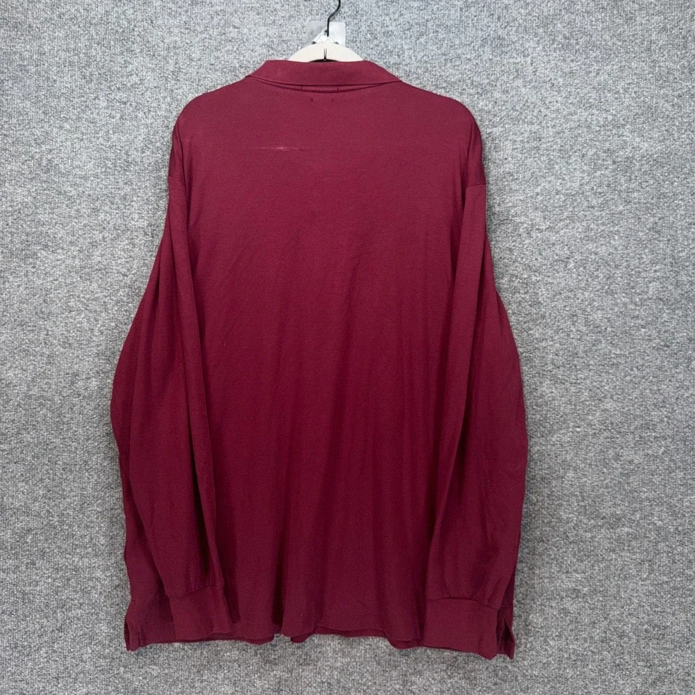 Polo Ralph Lauren Polo Shirt Mens XXL Burgundy Long Sleeve Classic Fit Cotton